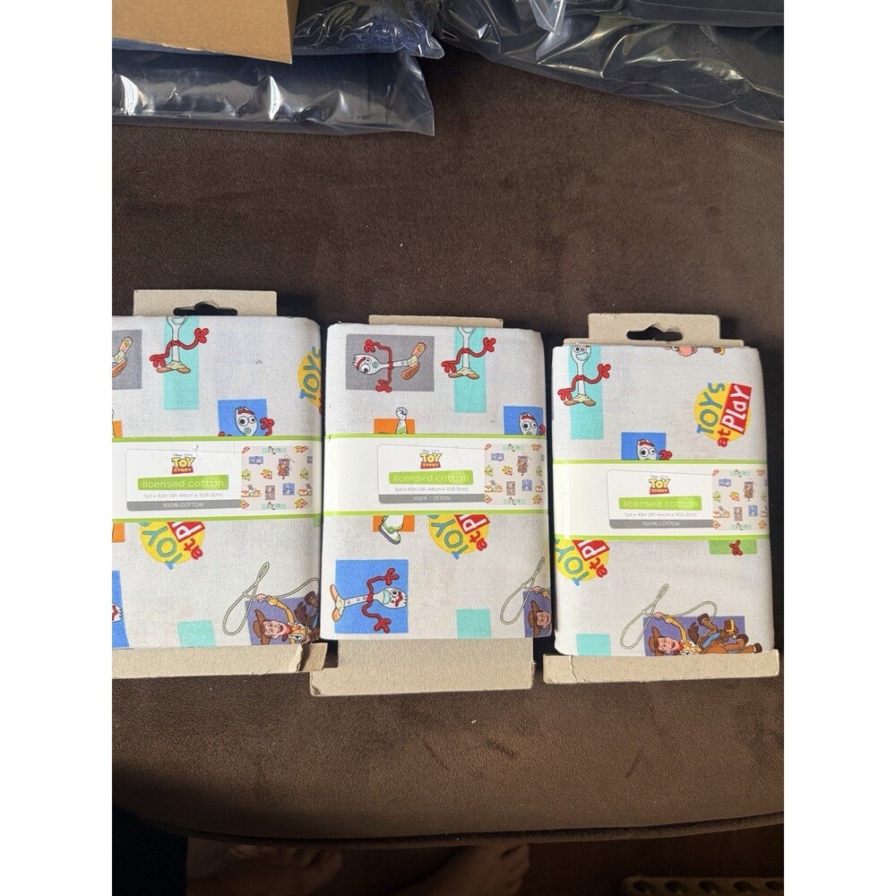 Toy Story Toys at Play w/Forky Precut Fabric 100% Cotton 1yd x 43" Lot Of 3 New